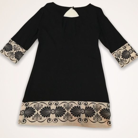 BEBE Silk Blend 3/4 Keyhole Cutout Shift Dress - Picture 4 of 8